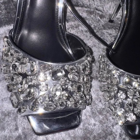 Steve Madden Silver Crystal Heels - Picture 2 of 4